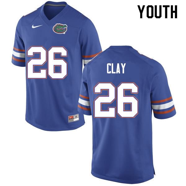 Youth NCAA Florida Gators Robert Clay #26 Stitched Authentic Nike Blue College Football Jersey EPA6165FT